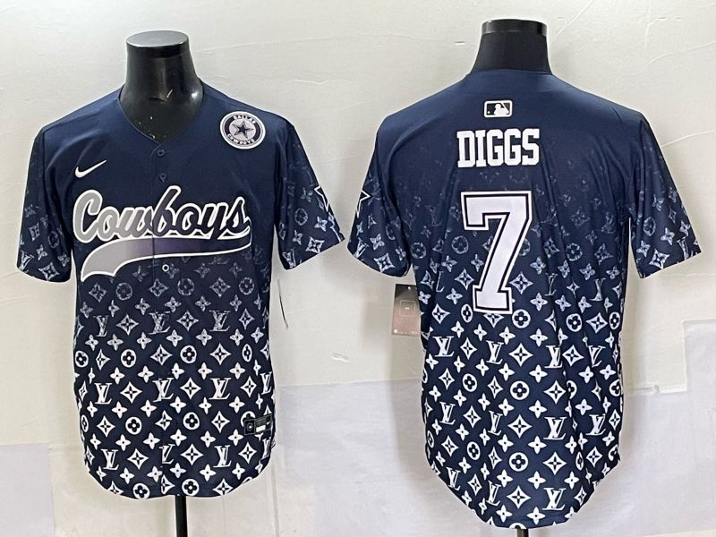 Men 2025 Dallas Cowboys #7 Diggs Drak blue Nike Limited NFL Jersey style 036->los angeles dodgers->MLB Jersey